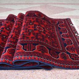 Hand-Knotted Bukhara Runner Rug 19.6 X 2.7 Ft Afghan Wool Hallway Carpet - thumbnail 2