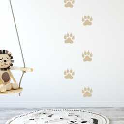Paw Prints - Vinyl Wall Decals Peel & Stick Animal Footprints Wild Jungle Theme Lion Tiger Cat Track Stickers Kids Nursery D??cor - thumbnail 2
