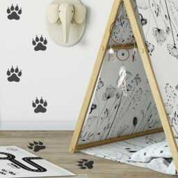 Paw Prints - Vinyl Wall Decals Peel & Stick Animal Footprints Wild Jungle Theme Lion Tiger Cat Track Stickers Kids Nursery D??cor - thumbnail 3