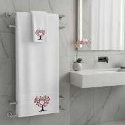Love Tree Embroidered Facecloths, Hand Towels, Bath Towels & Sheets - Custom Initials Comes With A Gift Bag - thumbnail 1