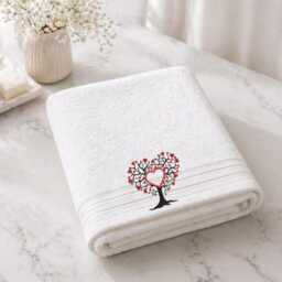 Love Tree Embroidered Facecloths, Hand Towels, Bath Towels & Sheets - Custom Initials Comes With A Gift Bag - thumbnail 4