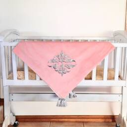 Velvet Baby Wrap & Pillow Set, Custom Motif, Tassel Detail - thumbnail 2