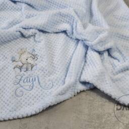 Personalised Baby Blanket - New Gift For Boy Girl Soft Waffle Cot Christening Pram - thumbnail 2