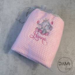 Personalised Baby Blanket - New Gift For Boy Girl Soft Waffle Cot Christening Pram - thumbnail 3