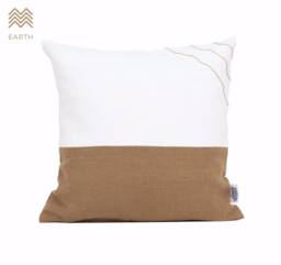Nordic Pillow Cover 22x22 Throw Covers, Scandinavian Farmhouse Covers Brown Linen Shams, Earthy Cushion Modern UK - thumbnail 1