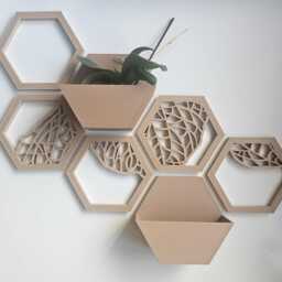 Honeycomb Wall Planter Geometric Decor For Vertical Indoor Garden - thumbnail 2