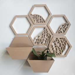 Honeycomb Wall Planter Geometric Decor For Vertical Indoor Garden - thumbnail 3