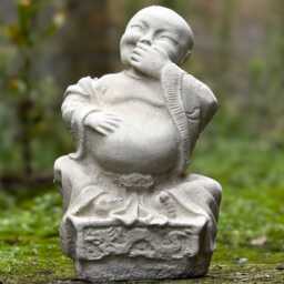 Handcrafted Buddha Statue Laughing Outdoor Decoration Concrete Zen Garden Ornament Cement Spiritual Sculpture Stone Meditation Gift - thumbnail 3