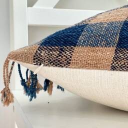 Indigo Brown Tribal Hemp Hand Woven Natural Dye Color Pillow Cover - thumbnail 3