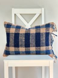 Indigo Brown Tribal Hemp Hand Woven Natural Dye Color Pillow Cover - thumbnail 1