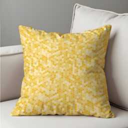 Yellow Honeycomb Throw Pillow Cover, Modern Geometric Cushion Case With Gradient Hexagon Pattern - thumbnail 4