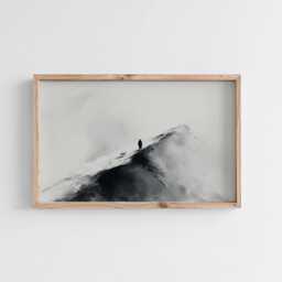 Jesus Leaves The 99, Good Shepherd Artwork Black & White Modern Christian Fine Art Print - Wall Decor For Home, Gifts 154 - thumbnail 1