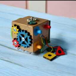 Busy Cube For Baby - Toddler Travel Busy Board Educational Toy Activity Box 2 Year Old Gift Montessori Wooden - thumbnail 1