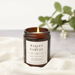 Personalised 1st Anniversary Candle Gift Apothecary Jar, Soy Wax