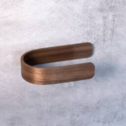Curtain Holdbacks - Walnut Adhesive Tie Backs No Drill Hooks Wooden Wall Mounted - thumbnail 4