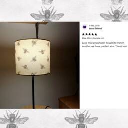 Grey Natural Bee Lamp Shade Drum Lampshade 20cm 25cm 30cm 35cm 40cm 50cm Beige, Manchester, Worker Bee, Bees, Ceiling Lamp, Pendant - thumbnail 3