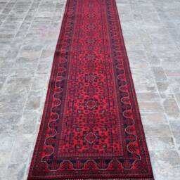 13 Feet Large Bokhara Runner, 13.0 X 2.8 Ft, Top Quality Stunning Long Handmade Afghan Turkoman Runner, Hall Way 100% Wool Khamyab - thumbnail 2
