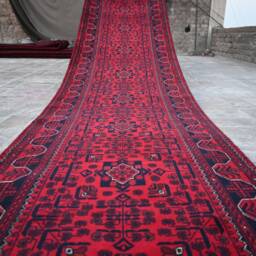 13 Feet Large Bokhara Runner, 13.0 X 2.8 Ft, Top Quality Stunning Long Handmade Afghan Turkoman Runner, Hall Way 100% Wool Khamyab - thumbnail 4