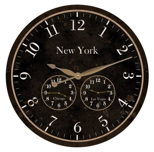 Custom Black Time Zone Clock - Multi Display - image 1