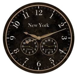 Custom Black Time Zone Clock - Multi Display - thumbnail 1