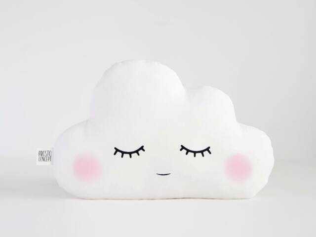 Cloud Pillow With Pink Cheeks For Nursery Decor, Baby Cushion Shower Gift Infant Girl Throw Gender Neutral Room Boy Bed Kids Teepee Sky - image 1