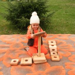 Handmade Wooden Stacking Pyramid Montessori Waldorf Toy - thumbnail 3