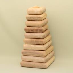 Handmade Wooden Stacking Pyramid Montessori Waldorf Toy - thumbnail 2