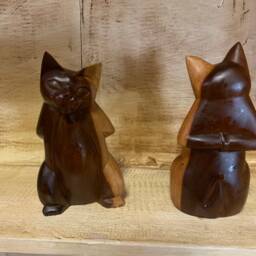 Koa Wood Cat Mischief - thumbnail 2