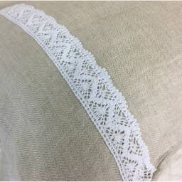 Shabby Chic Crochet Lace Pillowcases, Linen Pillowcases Decorative Cotton Lace - thumbnail 2
