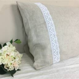Shabby Chic Crochet Lace Pillowcases, Linen Pillowcases Decorative Cotton Lace - thumbnail 3