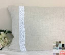 Shabby Chic Crochet Lace Pillowcases, Linen Pillowcases Decorative Cotton Lace