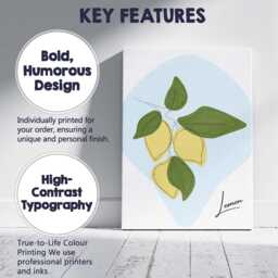 Minimalist Lemon Botanical Line Art Illustration Canvas Wall Print Decor Picture Ready To Hang - thumbnail 2