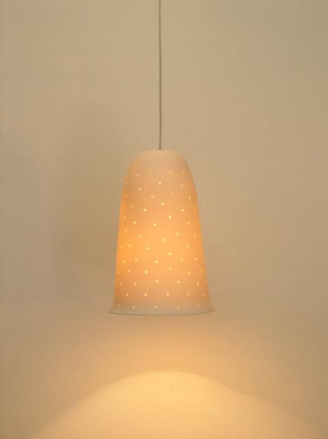Perforated Porcelain Bell, Hanging Lamp - image 1