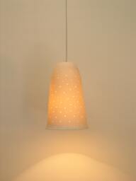 Perforated Porcelain Bell, Hanging Lamp