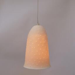 Perforated Porcelain Bell, Hanging Lamp - thumbnail 2