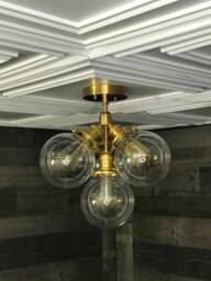 Thalia Modern 4 Light 6In Globe Mid Century Semi Flush - thumbnail 1