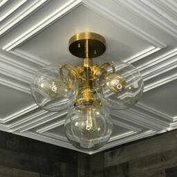 Thalia Modern 4 Light 6In Globe Mid Century Semi Flush - thumbnail 2