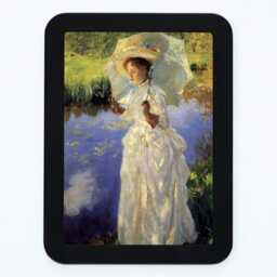 A Morning Walk John Singer Sargent Woman Lady Parasol Umbrella River Stream Painting Wooden Framed Art Print - thumbnail 2