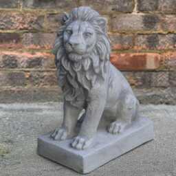 Outdoor Lion Figurine Concrete Animal Decor Stone Guardian Sculpture Cement Garden & Home Statue Lawn Ornament Unique Gift Decoration - thumbnail 1