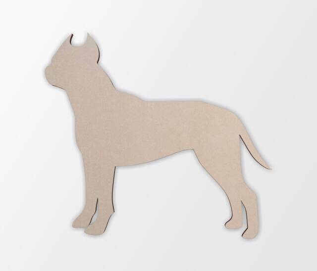 Unfinished Wooden American Staffordshire Terrier Silhouette - Pet Lover Gift - image 1