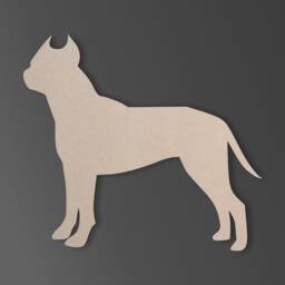Unfinished Wooden American Staffordshire Terrier Silhouette - Pet Lover Gift - thumbnail 2