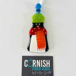 Fused Glass - Glass Christmas Decoration - Penguin Decoration, Ornament - thumbnail 4