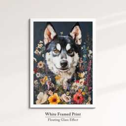 Siberian Husky Abstract Oil Painting Framed Canvas & Print Large Sizes Wall Art Poster Pet Home Decor Interior Dog Lover Gift Idea - thumbnail 3