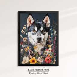 Siberian Husky Abstract Oil Painting Framed Canvas & Print Large Sizes Wall Art Poster Pet Home Decor Interior Dog Lover Gift Idea - thumbnail 2