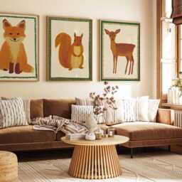 Set Of 3 Woodland Animal Posters, Fox Squirrel & Deer Nursery Prints, Forest Wall Art, Kids Room Decor, Playroom Poster Set, Gift - thumbnail 2