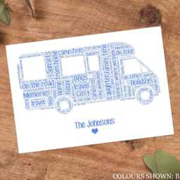 Personalised Motorhome Word Art Print, Retirement Gift, Custom Wall Framed Picture, Present For Women, Men, Couples Nl - thumbnail 3
