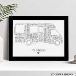 Personalised Motorhome Word Art Print, Retirement Gift, Custom Wall Framed Picture, Present For Women, Men, Couples Nl - thumbnail 2