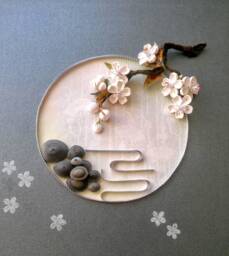 3D Cherry Blossom Quilling Japanese Sakura Floral Wall Art - thumbnail 1