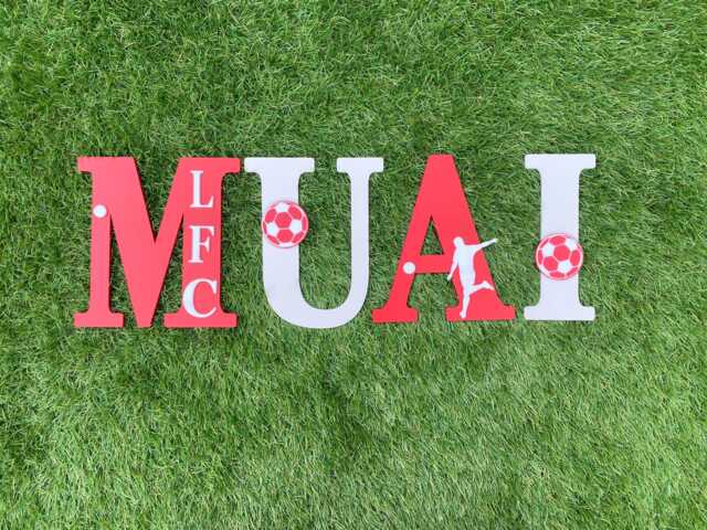 Personalised Football Name Letters, Boys Bedroom Decor, Nursery Kids Sign, Wall Boy Or Girl Gift - image 1