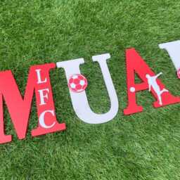 Personalised Football Name Letters, Boys Bedroom Decor, Nursery Kids Sign, Wall Boy Or Girl Gift - thumbnail 2